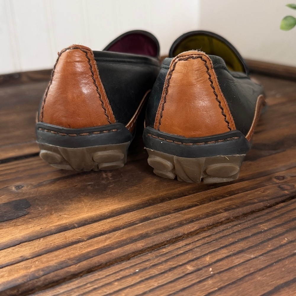 Sesto Meucci Black and Brown Leather Slip-Ons - Picture 4 of 6